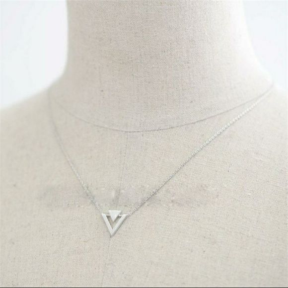 Geometric Triangle Necklace - 1 Necklace - Picture 4 of 4